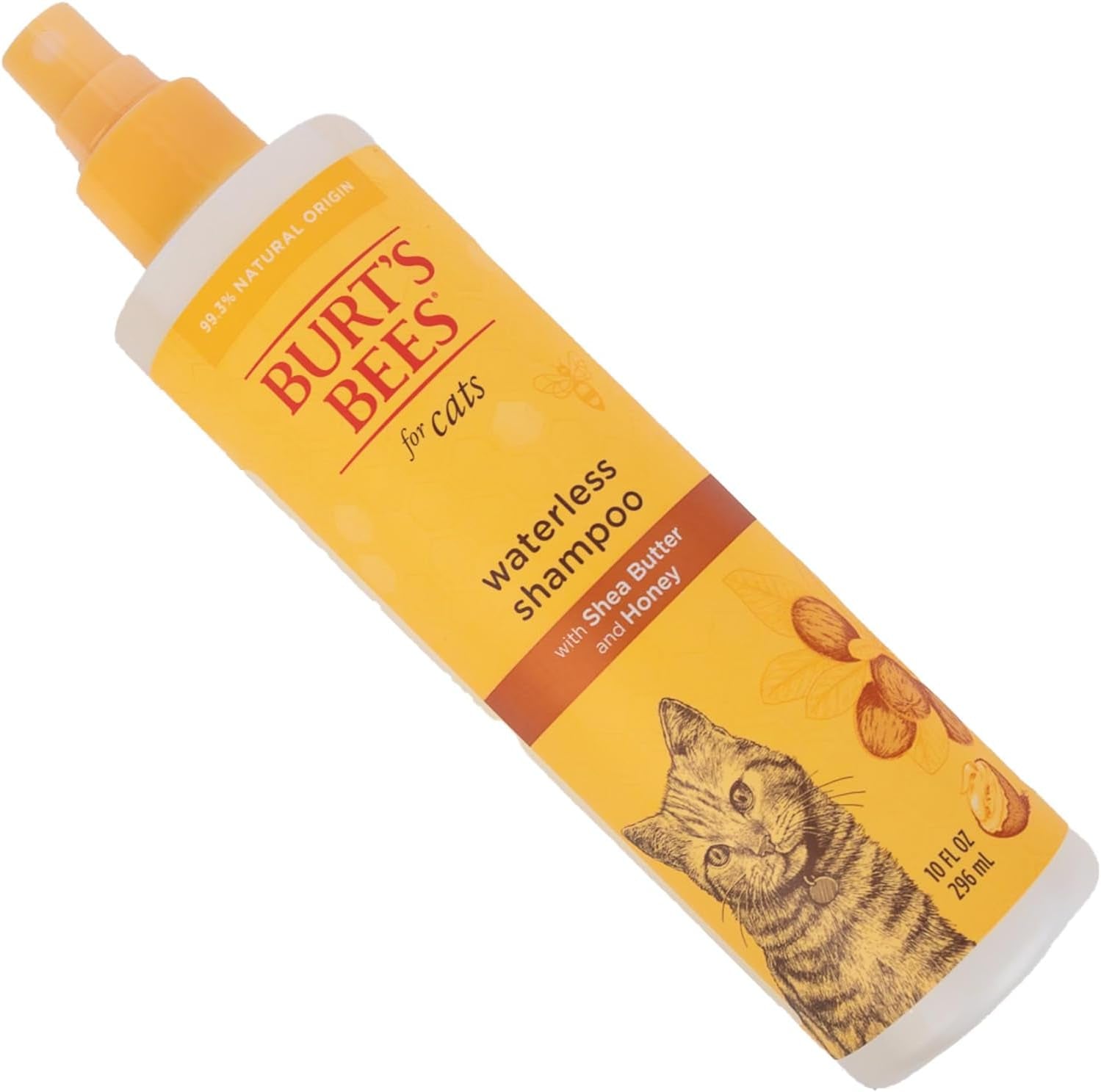 Cat Natural Waterless Shampoo with Apple and Honey | Cat Waterless Shampoo Spray | Easy to Use Cat Dry Shampoo for Fresh Skin and Fur without a Bath | Made in the USA, 10 Oz